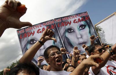 菲抗议LadyGaga办个...