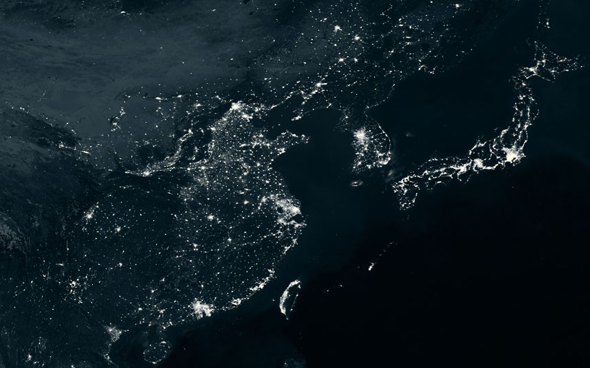 中国夜景卫星图图片