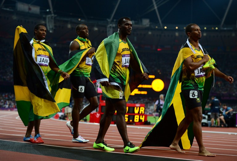牙买加打破男子百米接力世界纪录 成功卫冕
