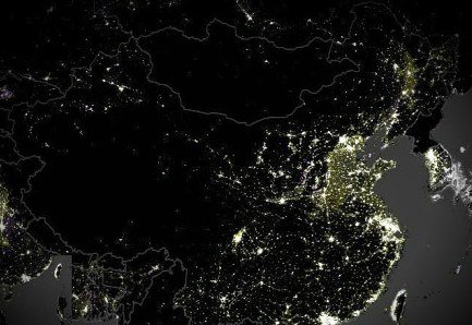 中国夜景卫星图走红