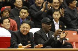 金正恩观看朝美篮球赛