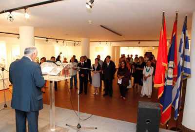 驻希腊大使杜起文出席中国书画作品展开幕式