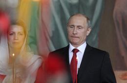 俄教堂举行仪式庆祝复活节 单身普京出席活动