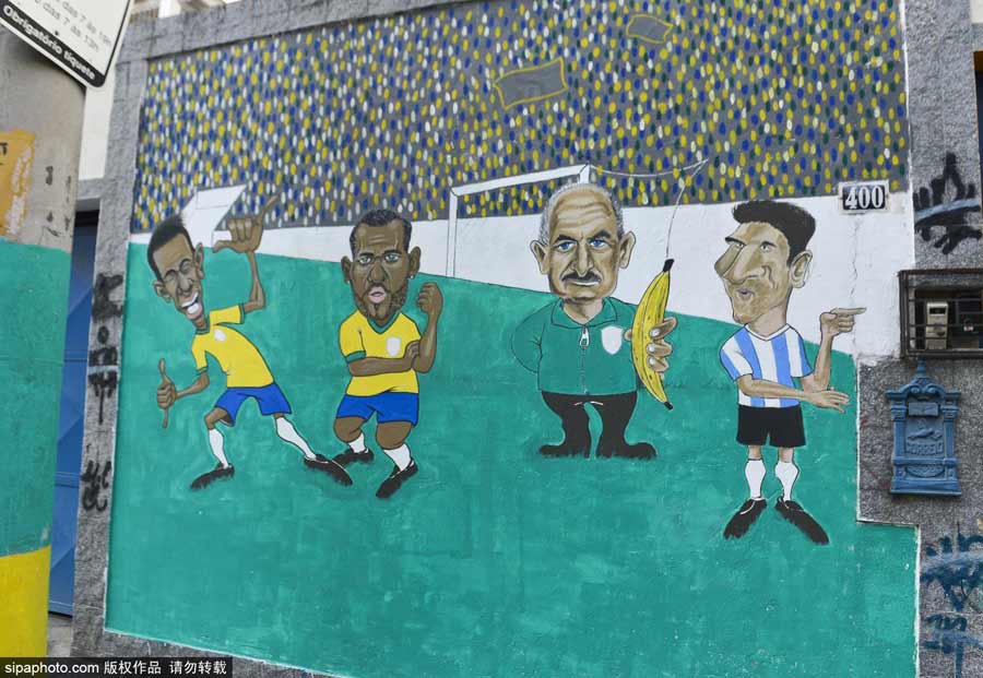 2014巴西世界杯前瞻:涂鸦墙迎接各国球迷