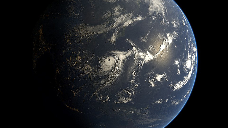 卫星拍摄太平洋上空同时惊现4股风暴