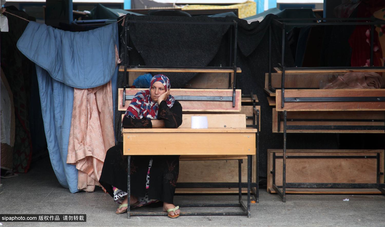 加沙战争阴影犹存 巴勒斯坦民众在联合国学校避难
