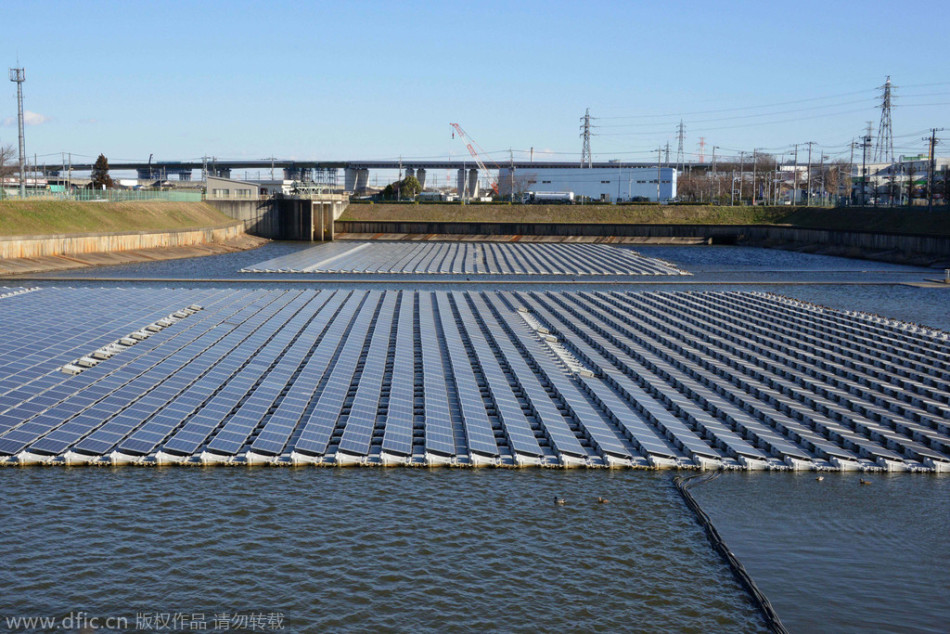 探访日本水上光伏电站:漂浮4500块电池板