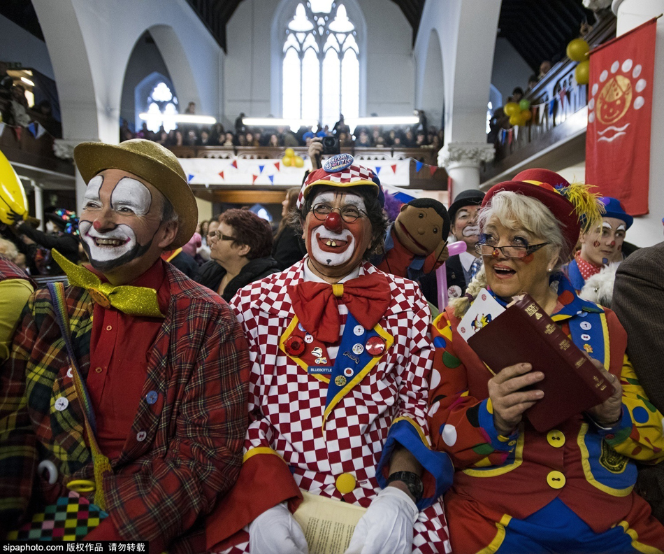 英国小丑教堂集会 纪念小丑之父
