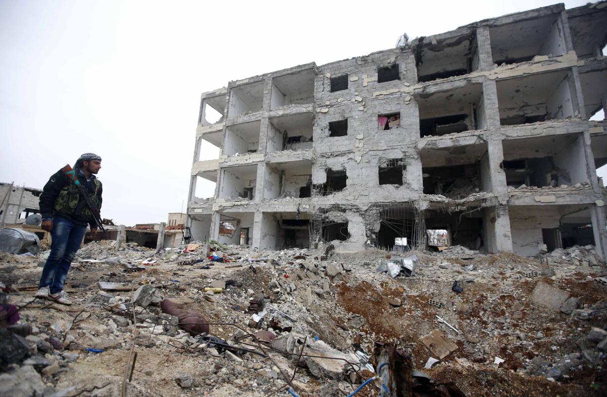 叙利亚科巴尼战火后成废墟 将迎漫长重建之路
