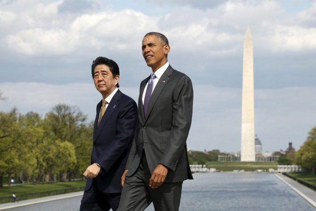 安倍与奥巴马会谈前散步 日媒:彰显美日亲密_国际新闻_环球网