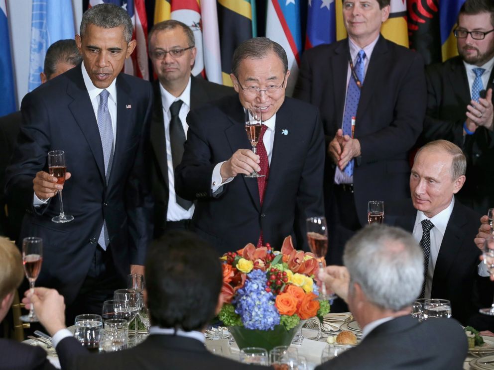 美媒分析普京奥巴马俩人联合国午餐会上表情
