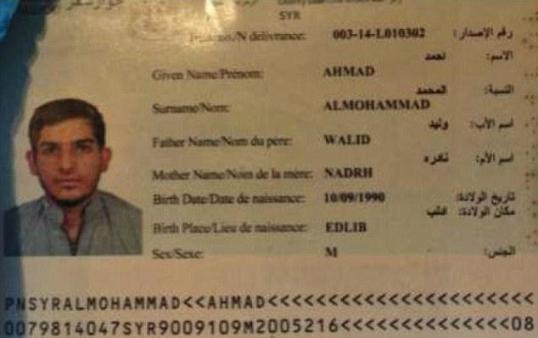 叙利亚7名难民持与巴黎恐袭嫌犯相同护照