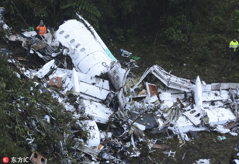 载巴西球员失事客机遇难人数更正为71人 黑匣