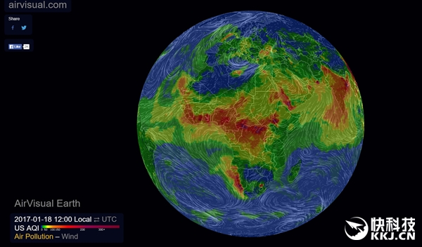 全球空气污染实时地图:看到非洲大陆震惊了!
