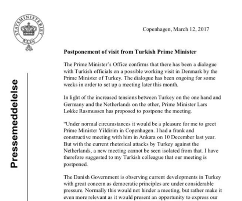 愈演愈烈！丹麦建议土耳其总理推迟到访丹麦行程安排
