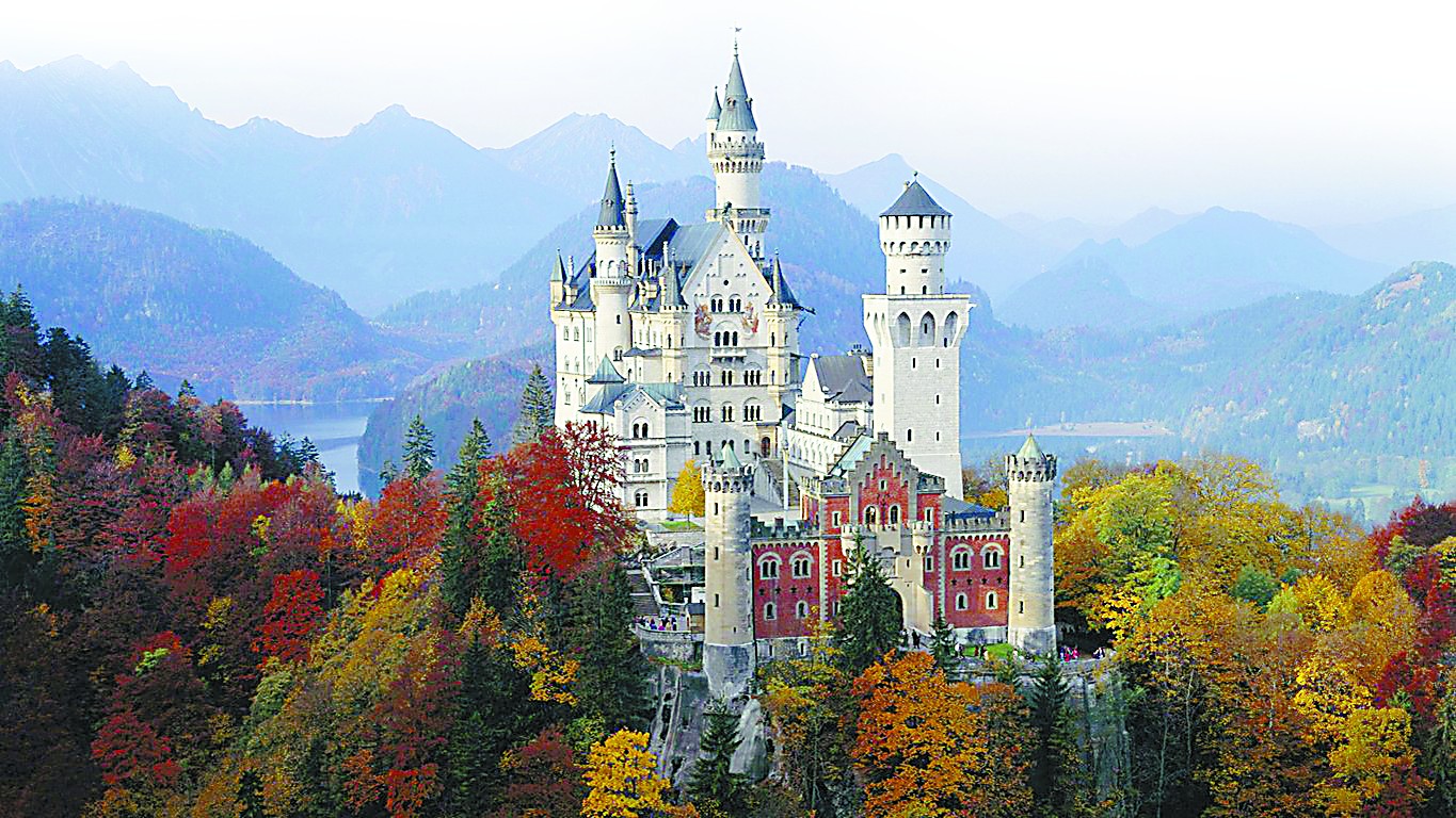 德国,秋天,新天鹅堡,4K风景壁纸图片-千叶网
