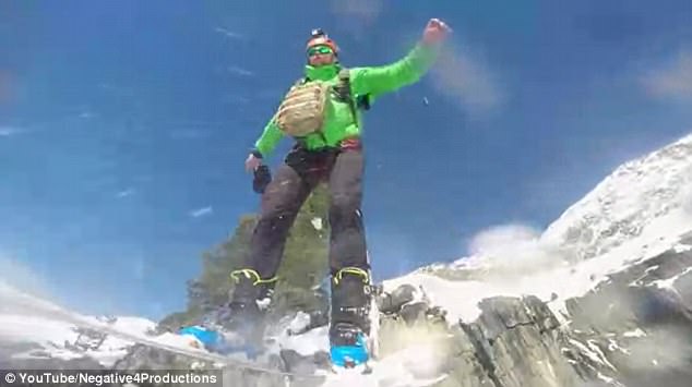 厉害了！极限运动员挑战滑雪跳伞穿越巨大冰川