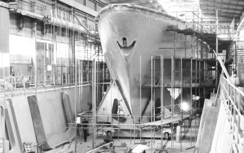 图片说明：庆富造船公司承接猎雷舰建造。