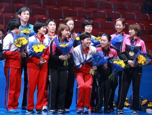 韩媒:朝韩乒乓女团获世乒赛铜牌