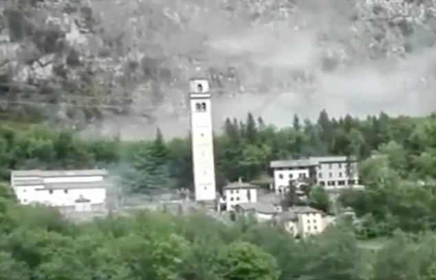 意大利突发山体滑坡 400年历史教堂幸免于难