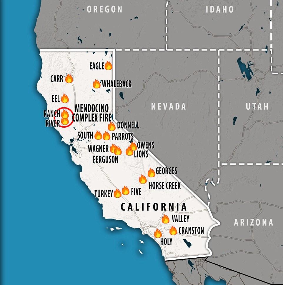加州山火肆虐太空可见 14000名消防员灭火(图