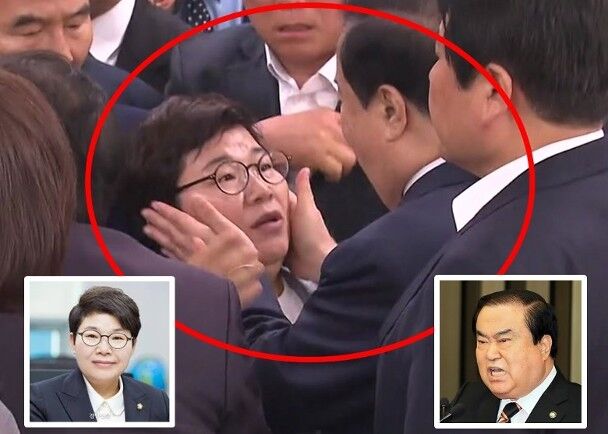 韩国议长捧脸女议员被指性骚扰 同僚：以为她是男的