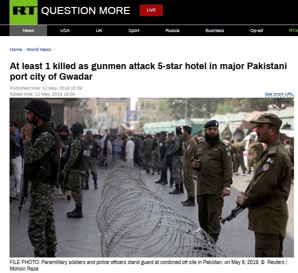 快讯！巴基斯坦瓜达尔港一五星级酒店发生枪击事件