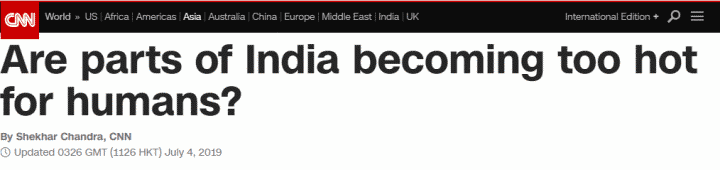 热浪炙烤印度致超百人死亡，CNN：该国大部分地区恐因过热而不宜居
