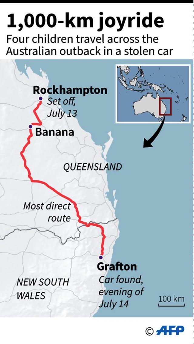 澳洲4名儿童偷车出去“自驾游”，2天跑了上千公里