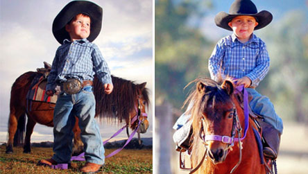 组图:世界最小牛仔 年仅2岁已参加正式赛马比赛