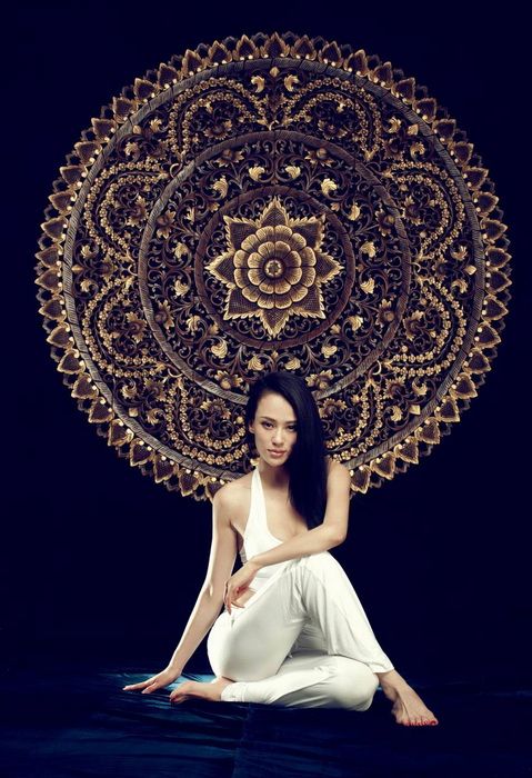 瑜伽教母出席活动 薄纱隐玉腿俯身秀酥胸