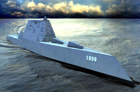 美军下一代DDG-1000驱逐舰外观非常科幻