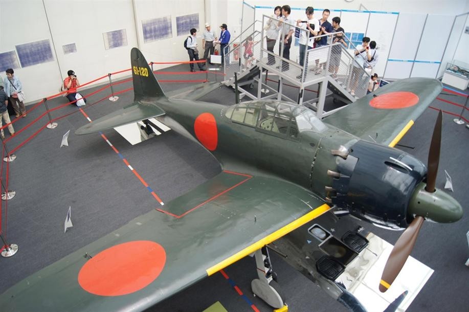 图为日本所泽航空纪念馆展出的日本"二战"中曾使用的过"零式"战机