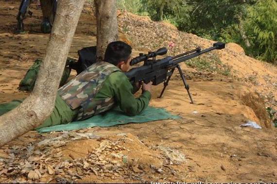 传缅甸佤邦惊现中国m99狙击枪