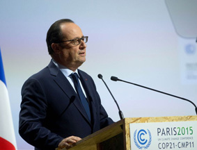 法国气候大会拉开帷幕 奥朗德等致辞 