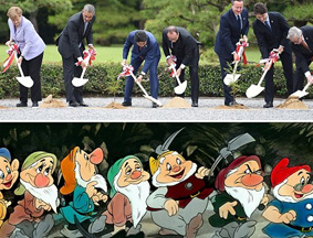 英媒调侃G7领导人植树：七个小矮人开工了