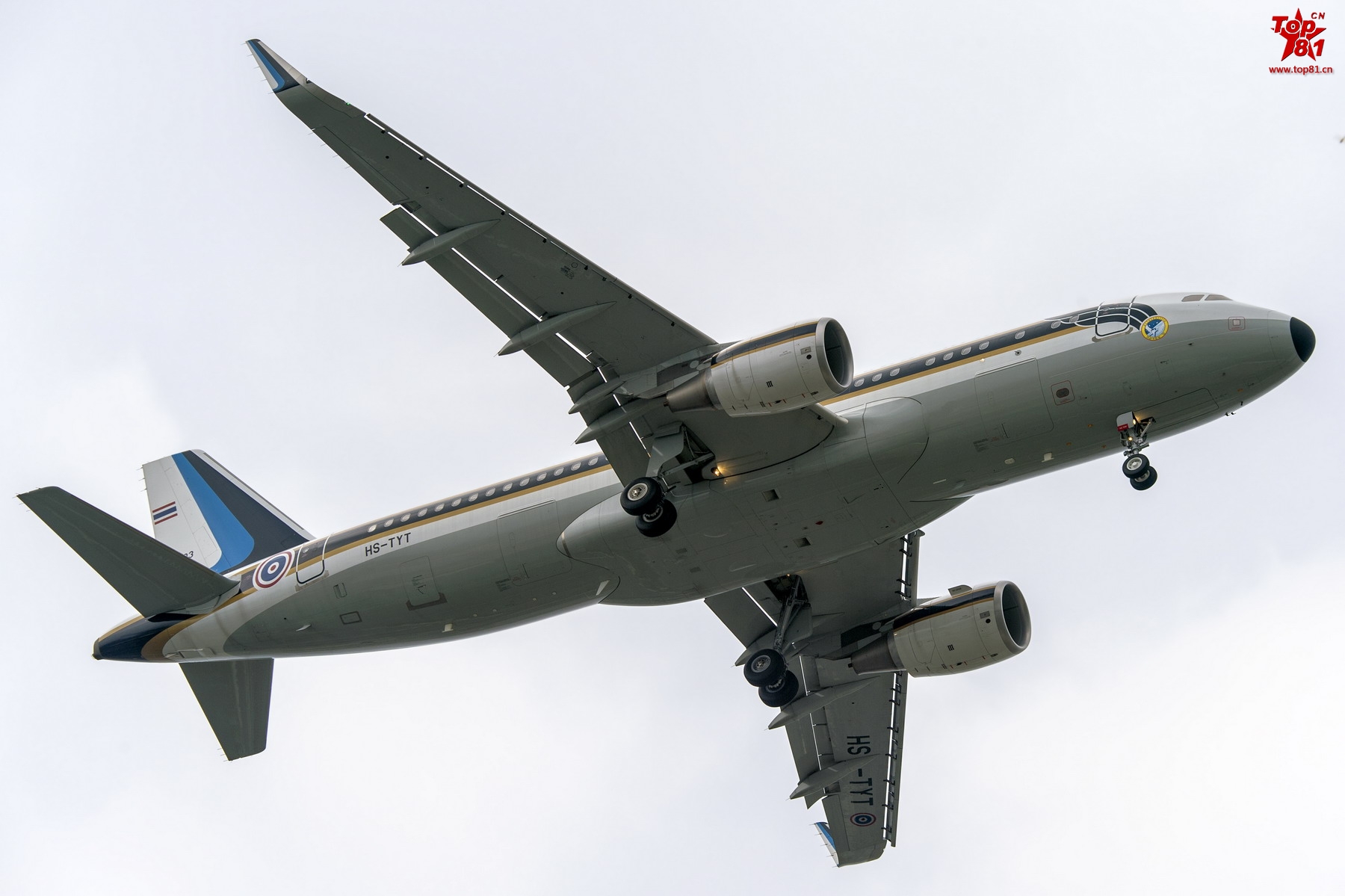 泰国:a320,hs-tyt泰国空军专机,涂装很有泰国风味!