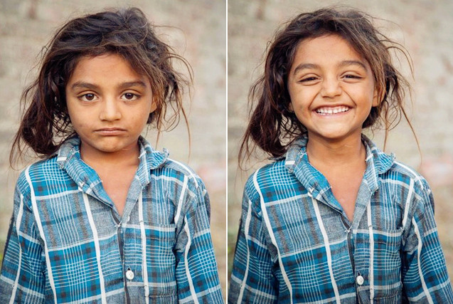 世界微笑日:摄影师拍从冷漠到微笑瞬间