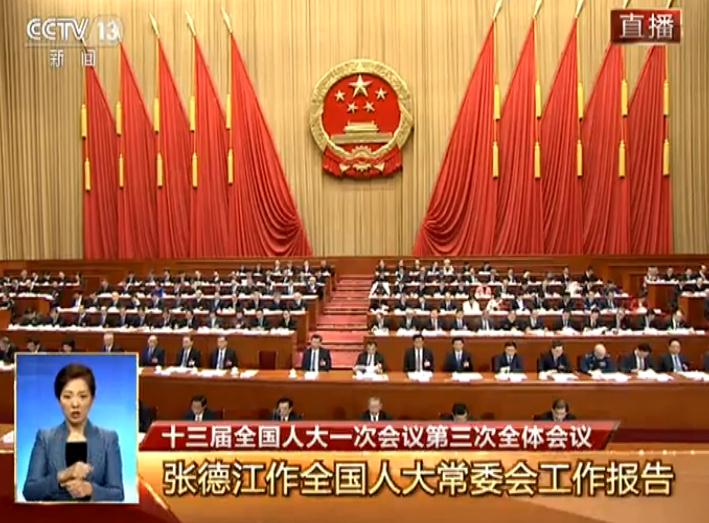张德江：常委会决定将监察法草案提请本次会议审议